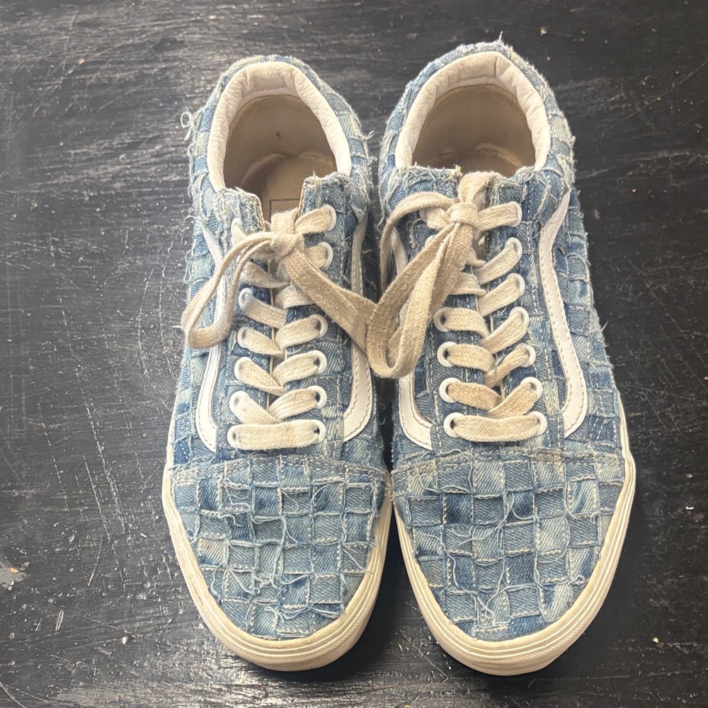 Vans Old Skool Stackform Woven Denim Sneakers Mens 7 Womens 8.5 - Picture 2 of 12
